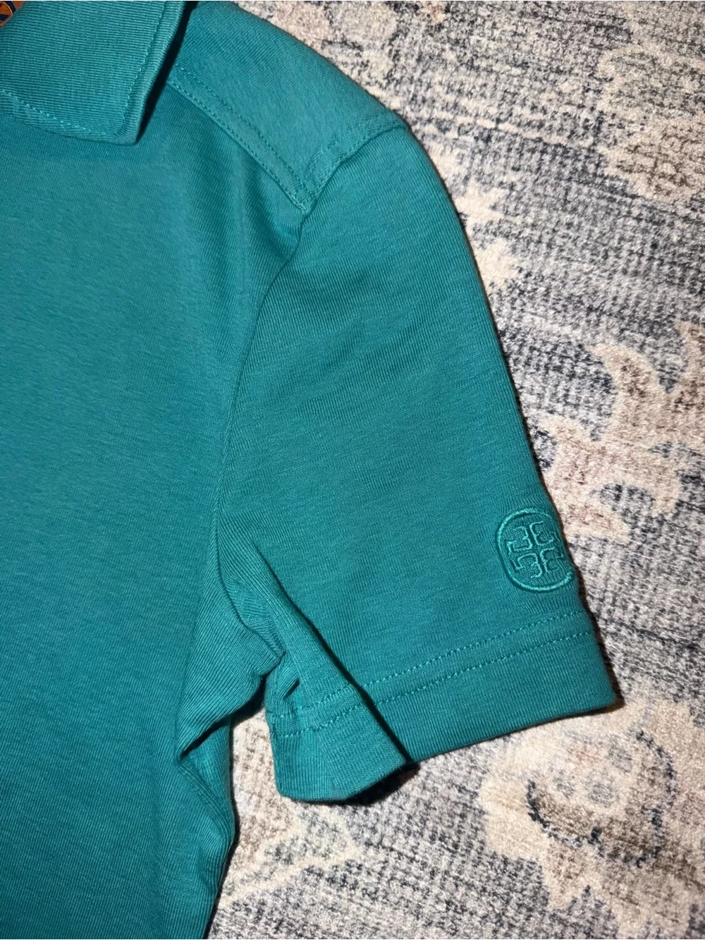 Tory Burch Girls' Teal Short-Sleeve Polo